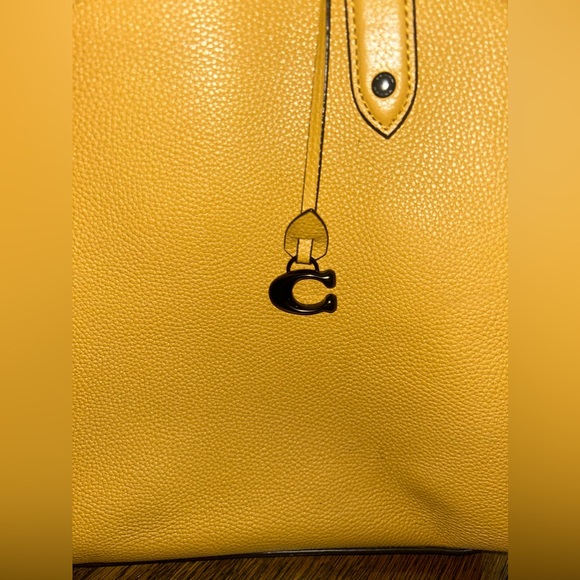 Coach Handbags - Coach Yellow Leather Tote Bag